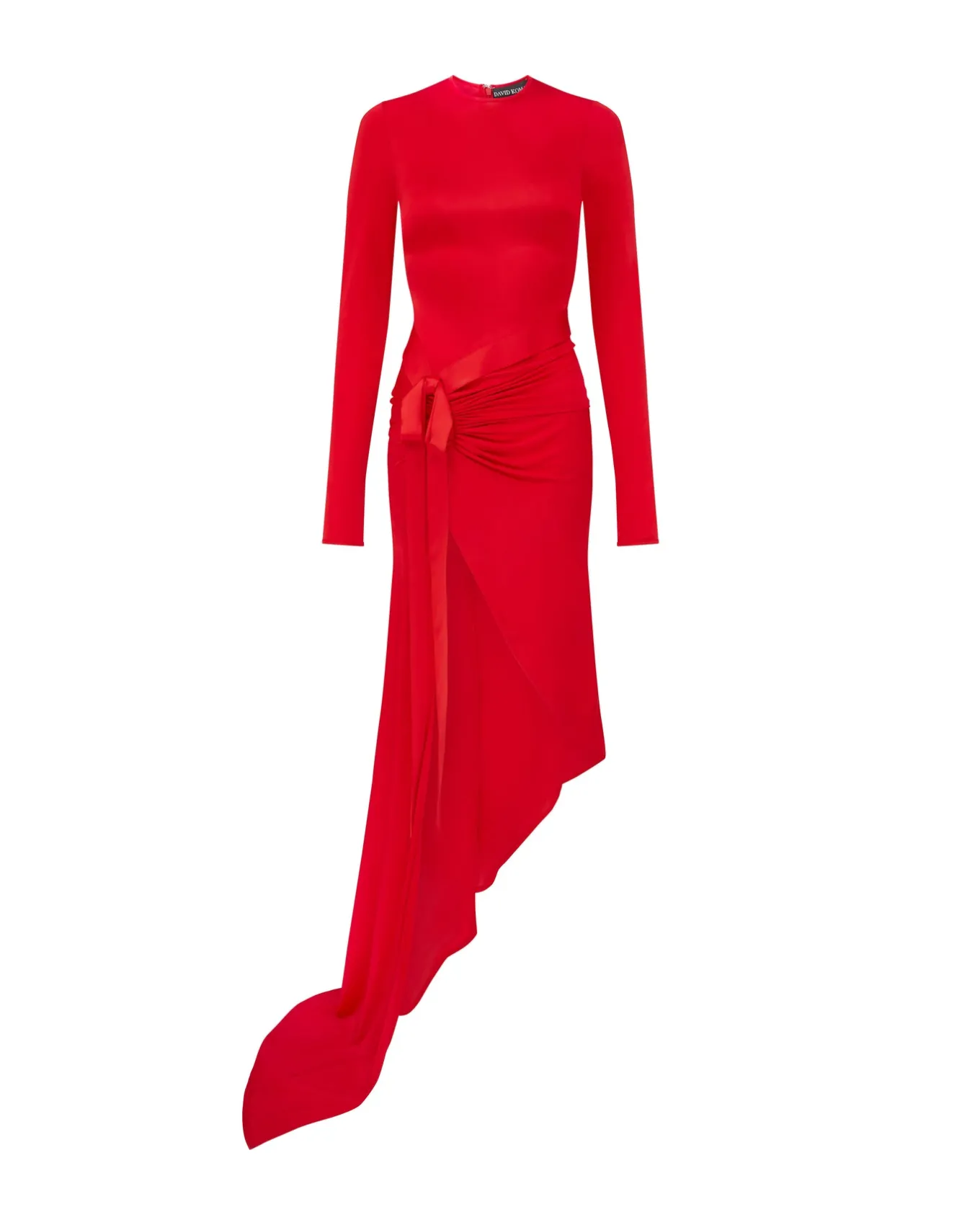 ASYMMETRIC DRESS WITH SATIN BOW