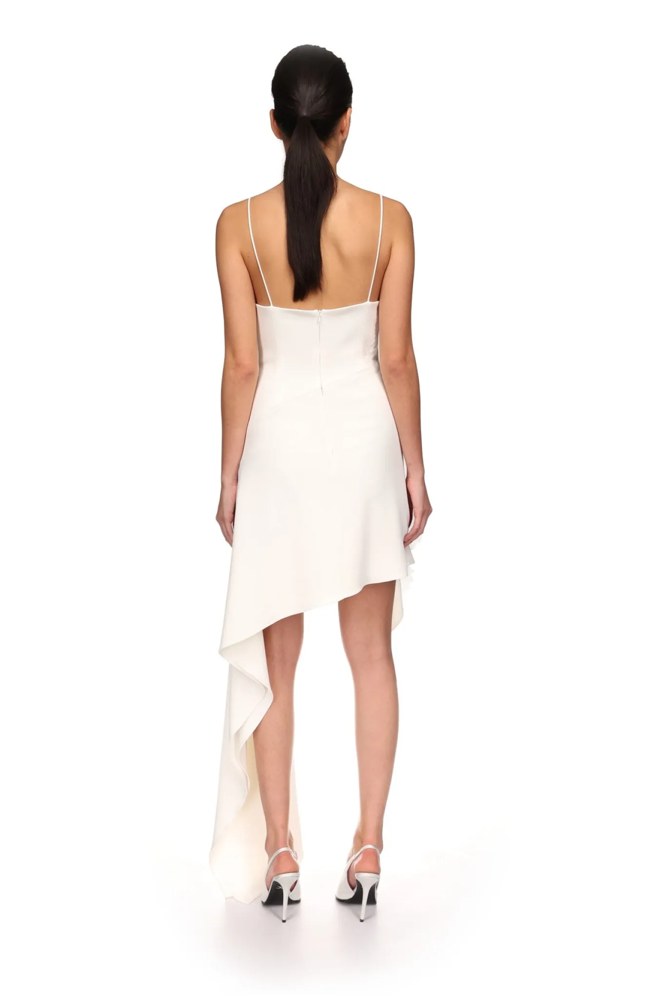 ASYMMETRIC LACE INSERT DRESS