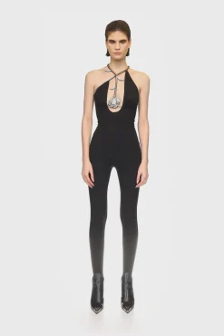 BLACK CRYSTAL ROSE JUMPSUIT