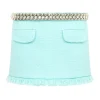 BOUCLE AND CRYSTAL CHAIN MINI SKIRT
