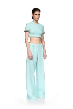 BOUCLE AND CRYSTAL CHAIN CROP TOP