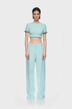 BOUCLE AND CRYSTAL CHAIN CROP TOP