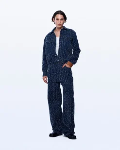 BOUCLE DENIM TRUCKER JACKET