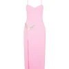 CAMI MIDI DRESS WITH CRYSTAL HUMMINGBIRD