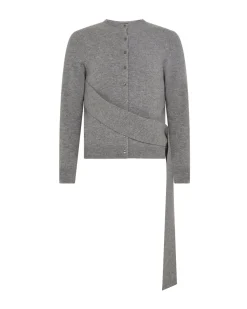 CASHMERE SASH CARDIGAN IN GREY