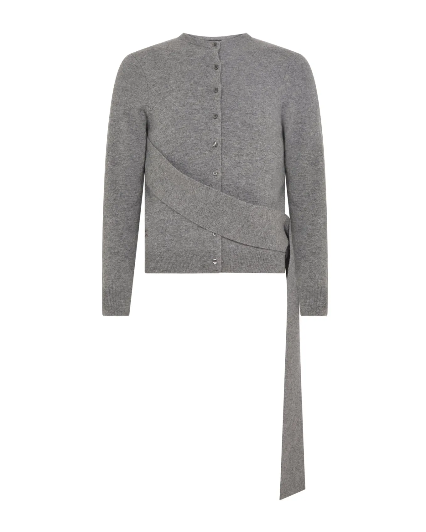 CASHMERE SASH CARDIGAN IN GREY