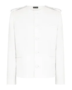 COLLARLESS BOUCLE WOOL JACKET
