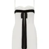 COLOUR CONTRAST BOW MINI DRESS
