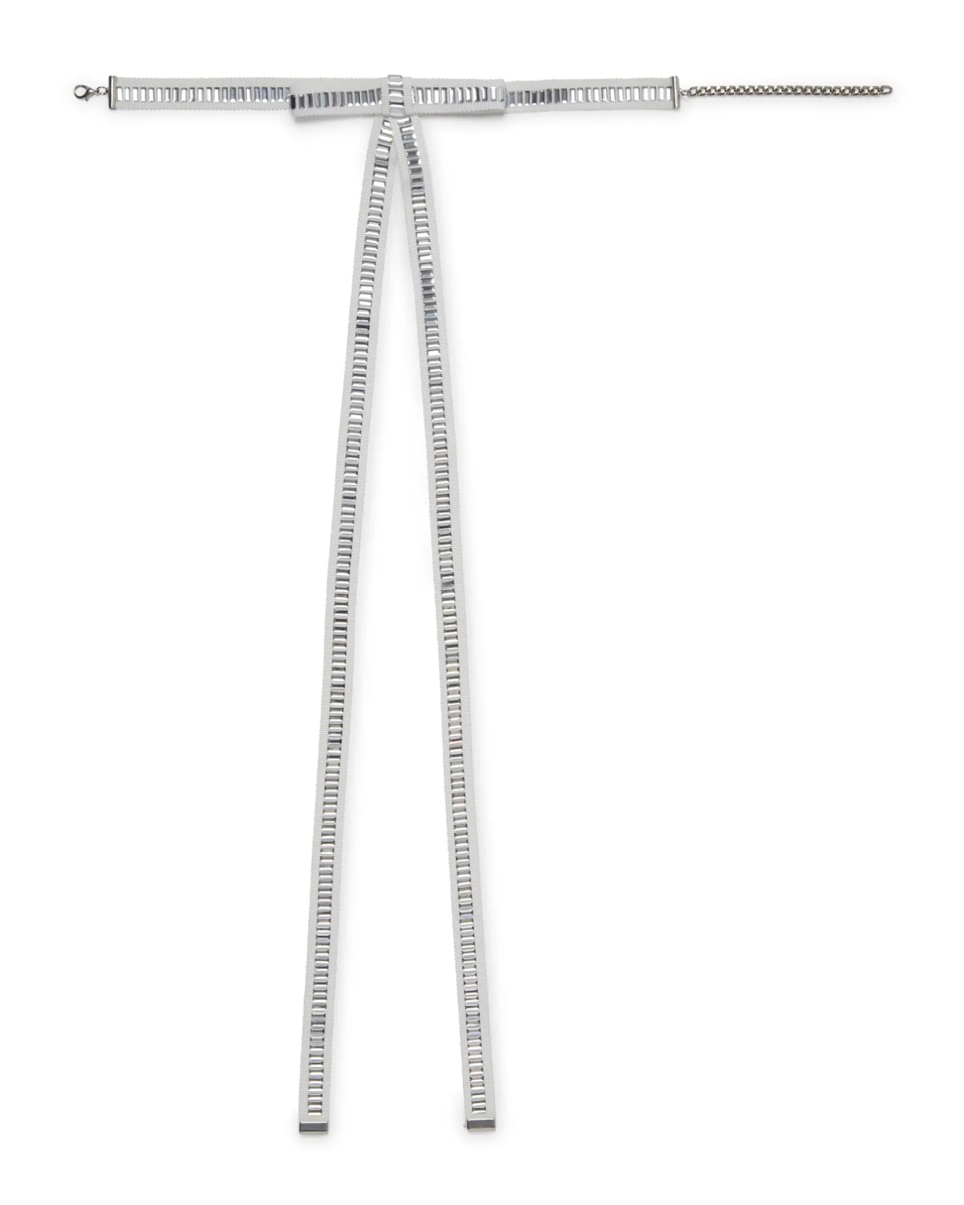 CRYSTAL BOW CHOKER IN WHITE