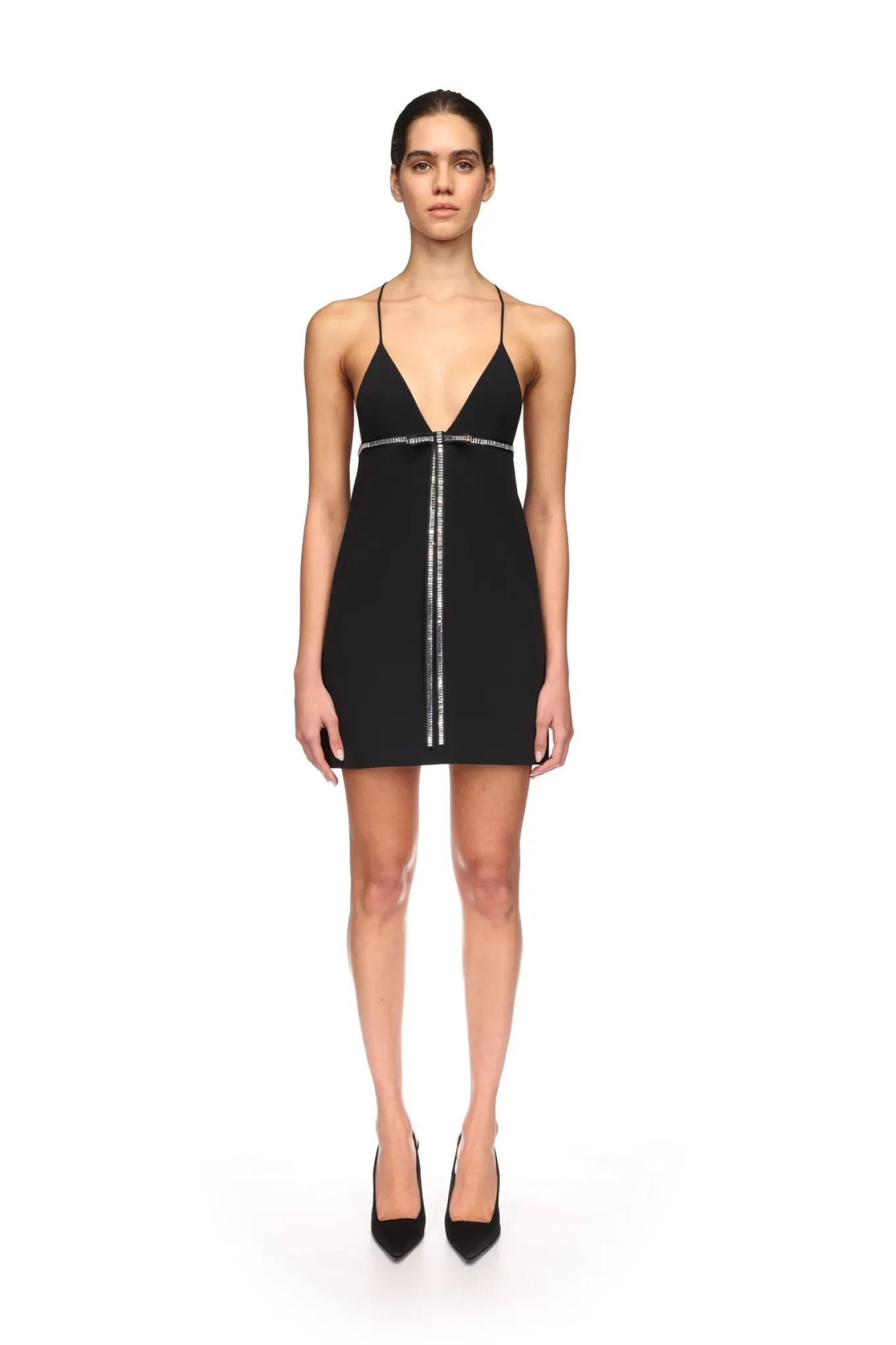 CRYSTAL BOW MINI DRESS