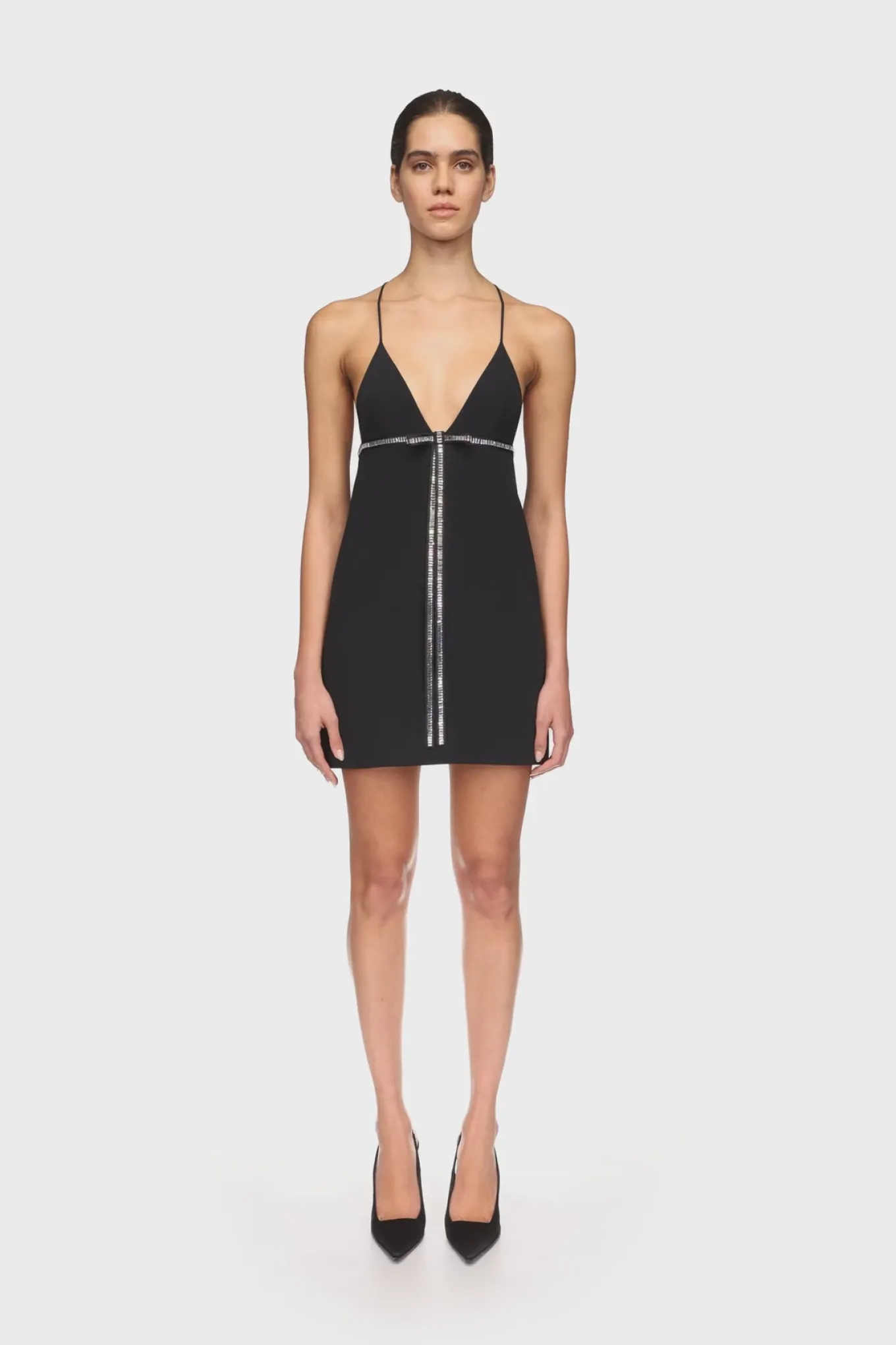 CRYSTAL BOW MINI DRESS