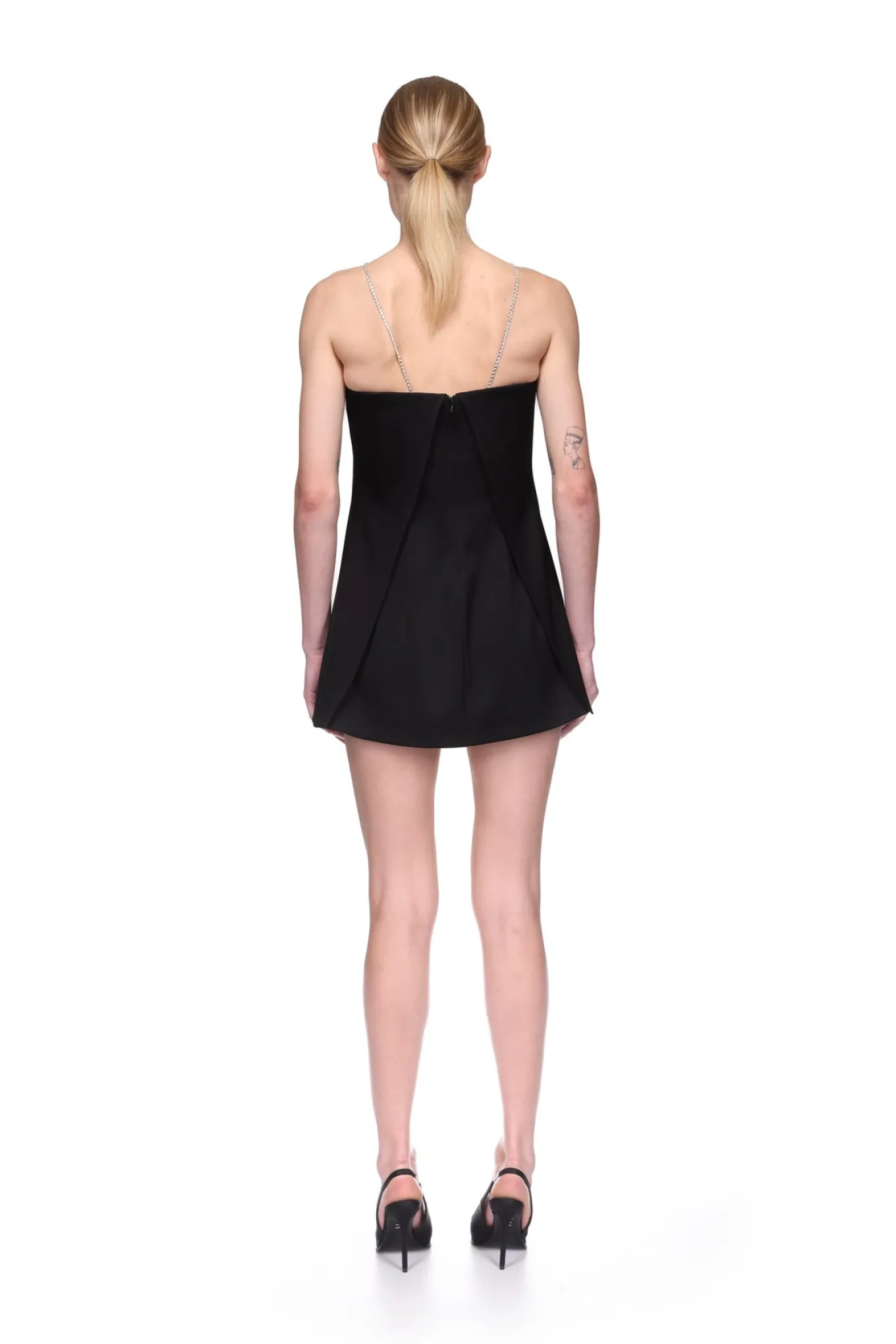 CRYSTAL CHAIN AND SWALLOW MINI DRESS