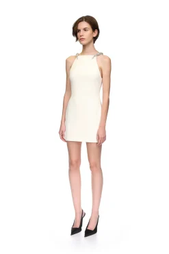 CRYSTAL CLAW DETAIL TAILORED JACKET DRESS