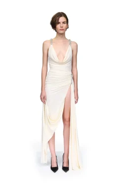 CRYSTAL CLAW DETAILING AND MESH GOWN