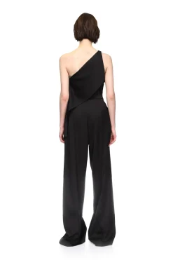 CRYSTAL CLAW EMBR DETAIL DRAPED JUMPSUIT