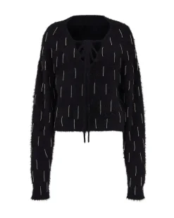 CRYSTAL EMBELLISHED KNIT JUMPER IN BLACK