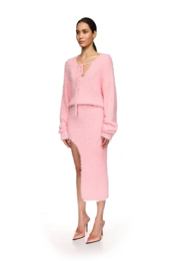 CRYSTAL EMBELLISHED KNIT JUMPER IN PINK