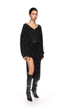 CRYSTAL EMBELLISHED KNIT JUMPER IN BLACK