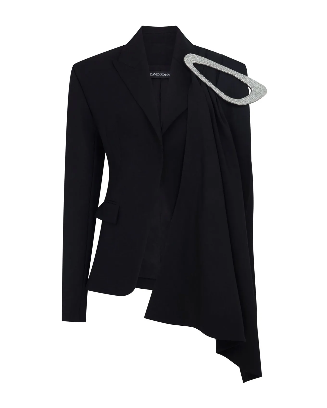 CRYSTAL EMBROIDERED DRAPE OVERLAY JACKET