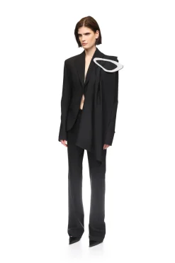 CRYSTAL EMBROIDERED DRAPE OVERLAY JACKET