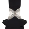 CRYSTAL EMBROIDERED PEPLUM MINI DRESS