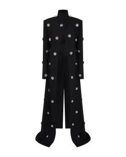 CRYSTAL EMBROIDERED TAILORED COAT