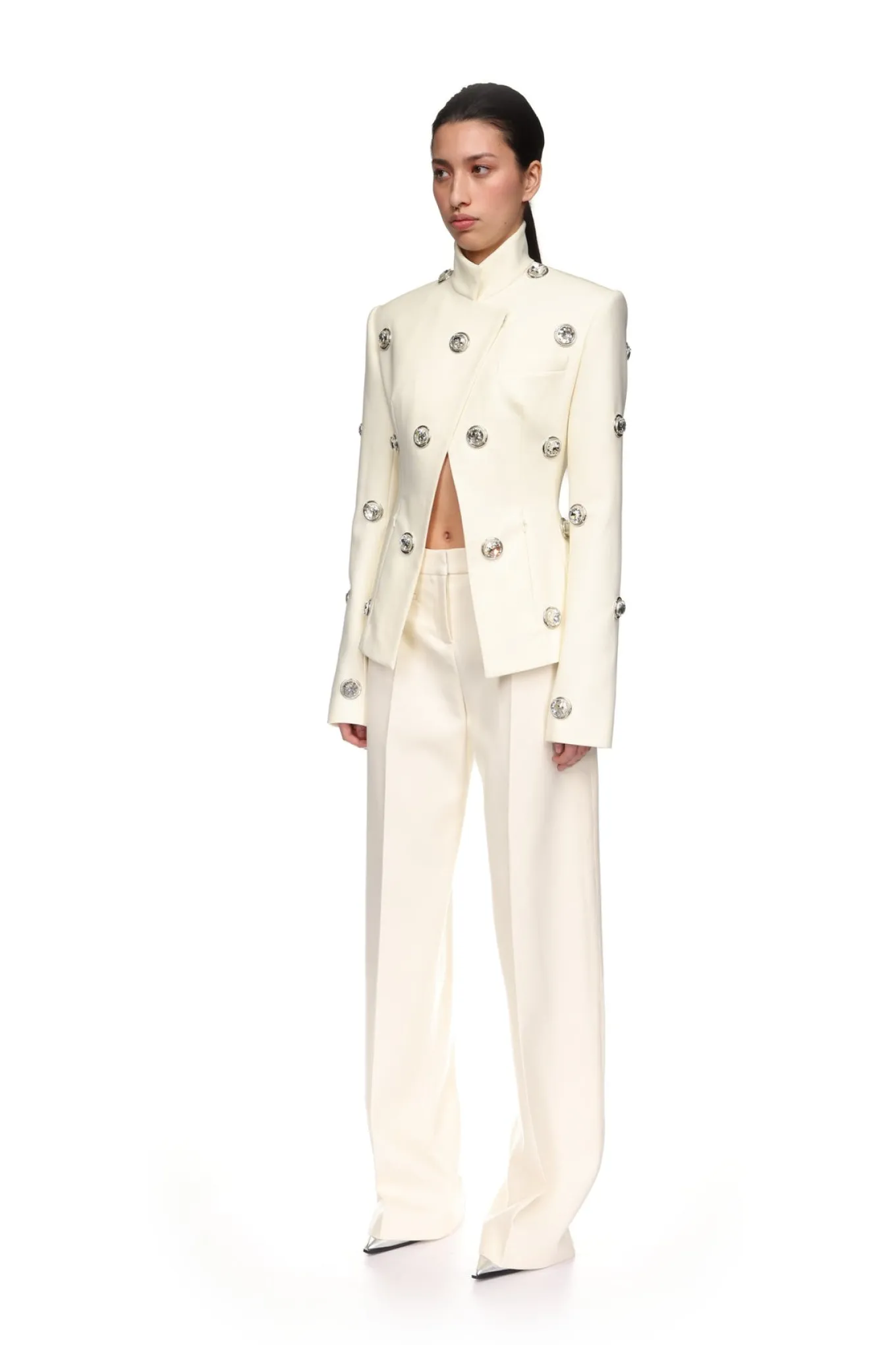 CRYSTAL EMBROIDERED TAILORED JACKET