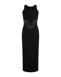 CRYSTAL EMBROIDERED TANK MIDI DRESS