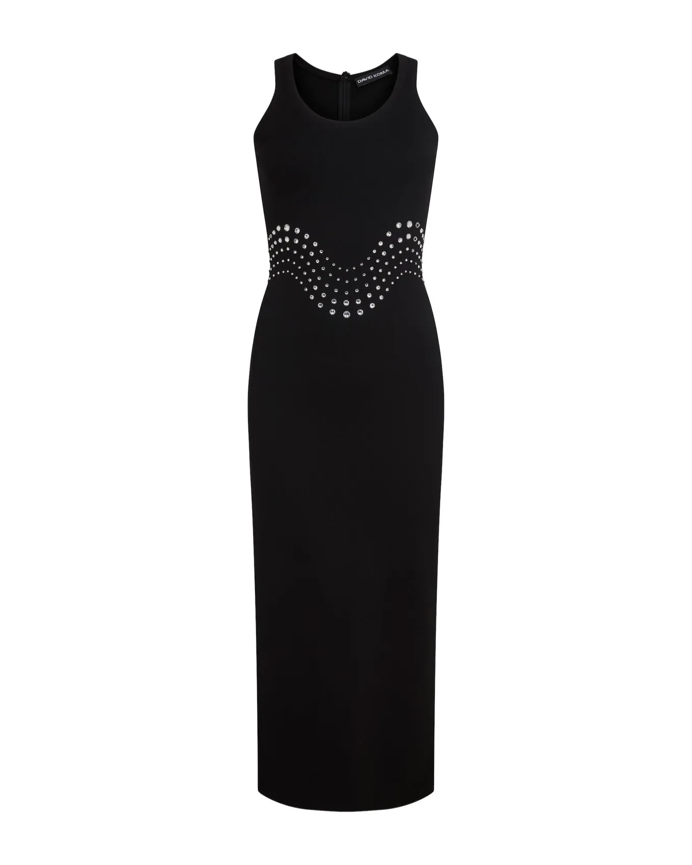 CRYSTAL EMBROIDERED TANK MIDI DRESS