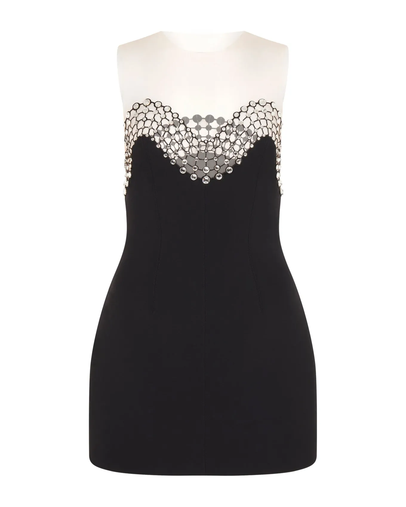 CRYSTAL EMBROIDERED WAVE MINI DRESS