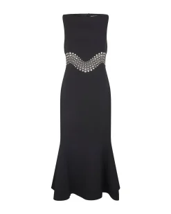 CRYSTAL EMBROIDERED WAVE MIDI DRESS