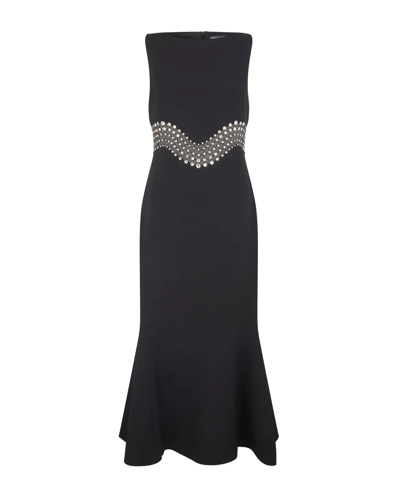 CRYSTAL EMBROIDERED WAVE MIDI DRESS