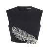 CRYSTAL FEATHER CROP TOP