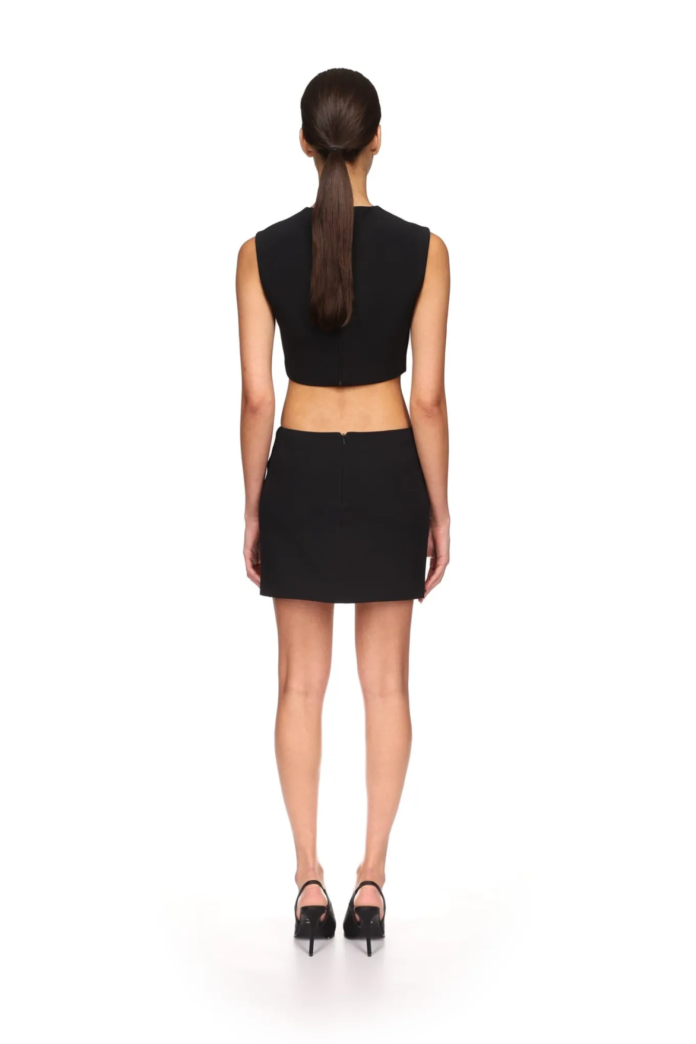CRYSTAL FEATHER MINI SKIRT