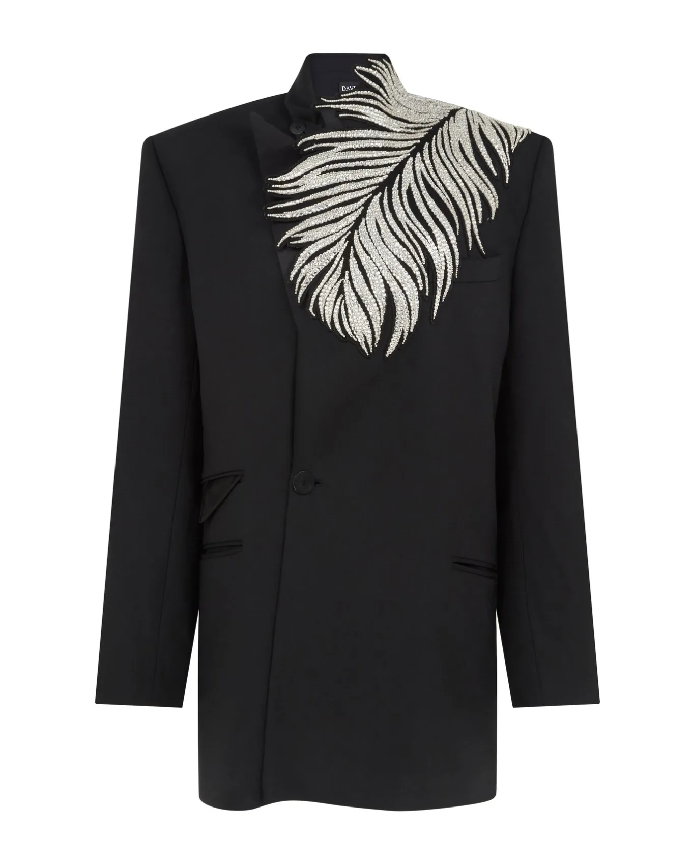 CRYSTAL FEATHER TAILORED JACKET