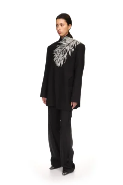 CRYSTAL FEATHER TAILORED JACKET