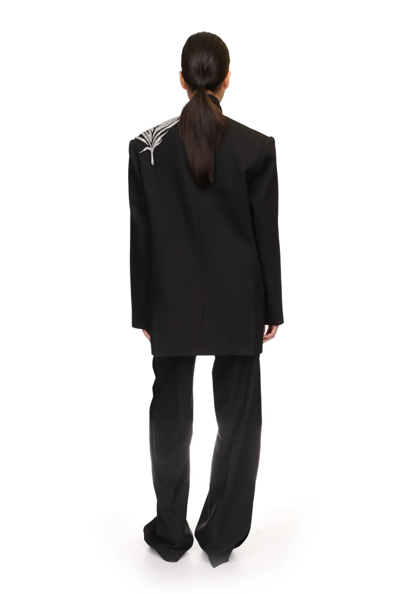 CRYSTAL FEATHER TAILORED JACKET