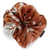 DEER HIDE PRINTED SATIN SCRUNCHIE IN BROWN