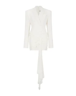 DRAPING OVERLAY TAILORED JACKET DRESS