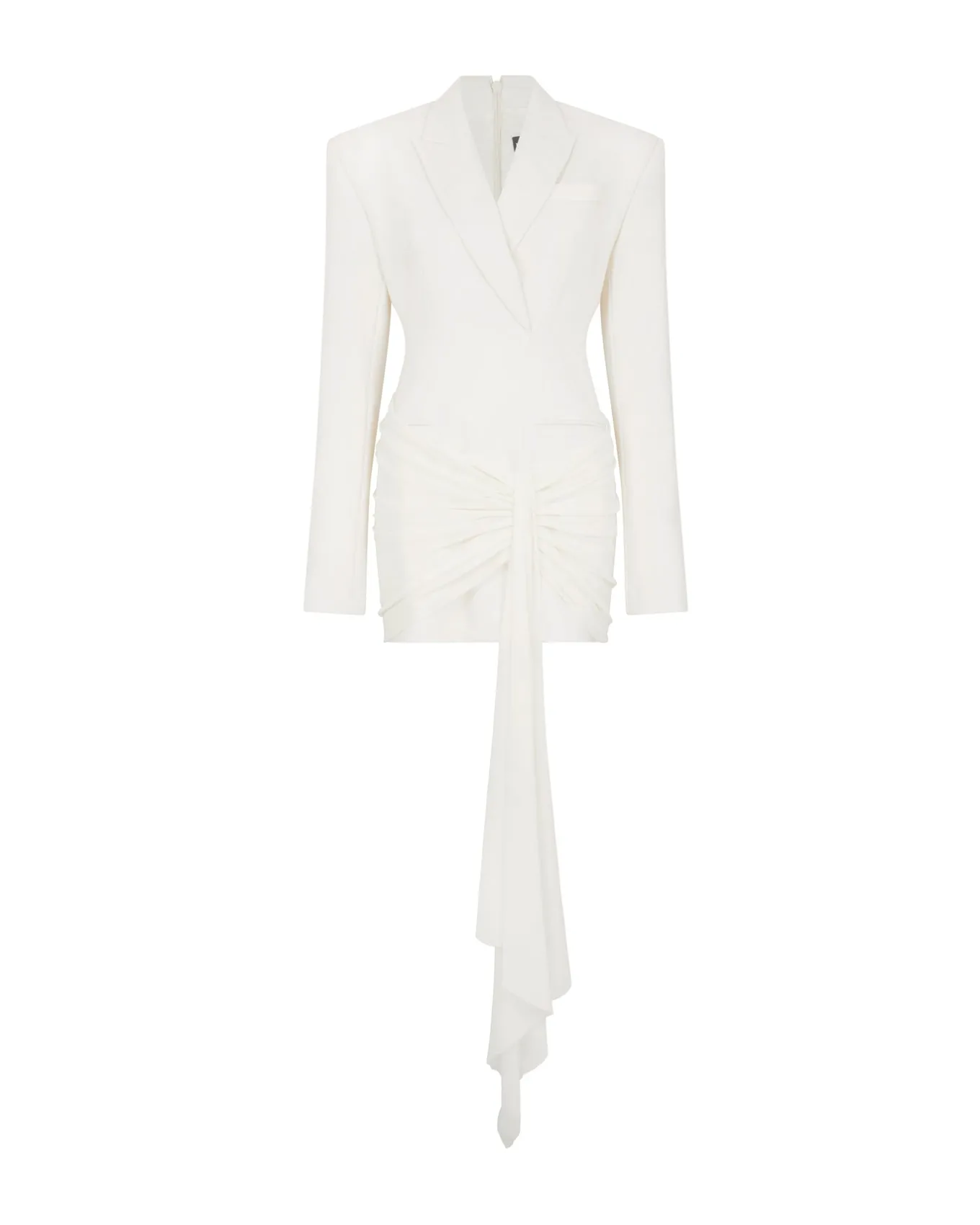 DRAPING OVERLAY TAILORED JACKET DRESS