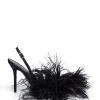 FEATHER SLINGBACK PUMPS IN BLACK