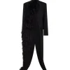 FEATHER TRIM TAILORED COAT