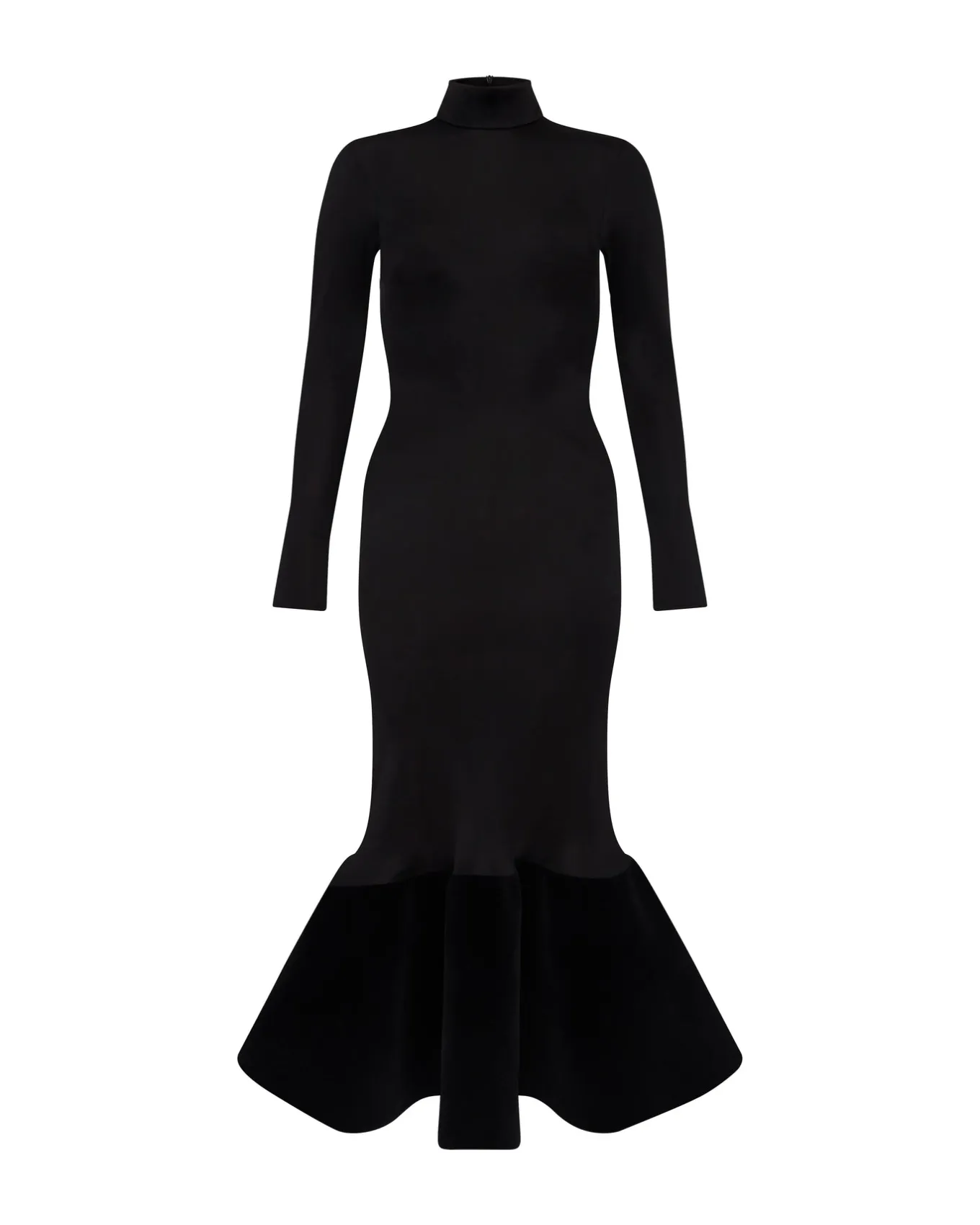 FLOUNCE HEM MIDI DRESS