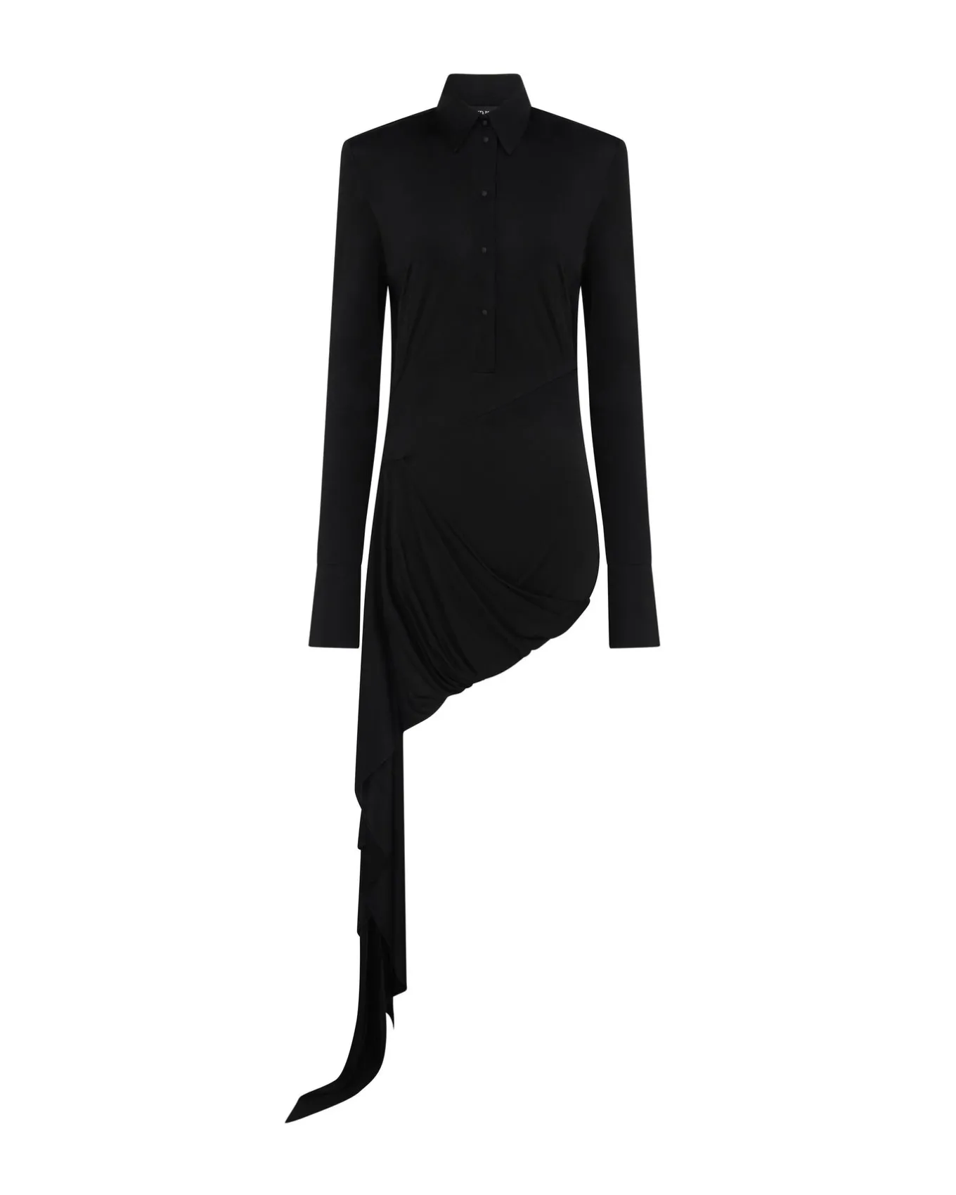 FRONT DRAPE SKIRT POLO SHIRT DRESS