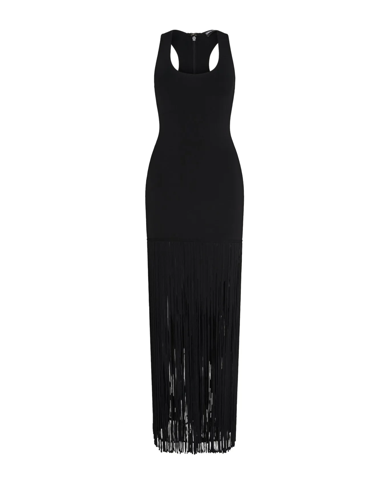 FULL FRINGE SKIRT KNIT DRESS