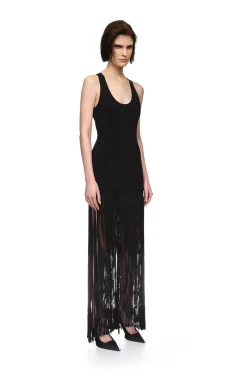 FULL FRINGE SKIRT KNIT DRESS