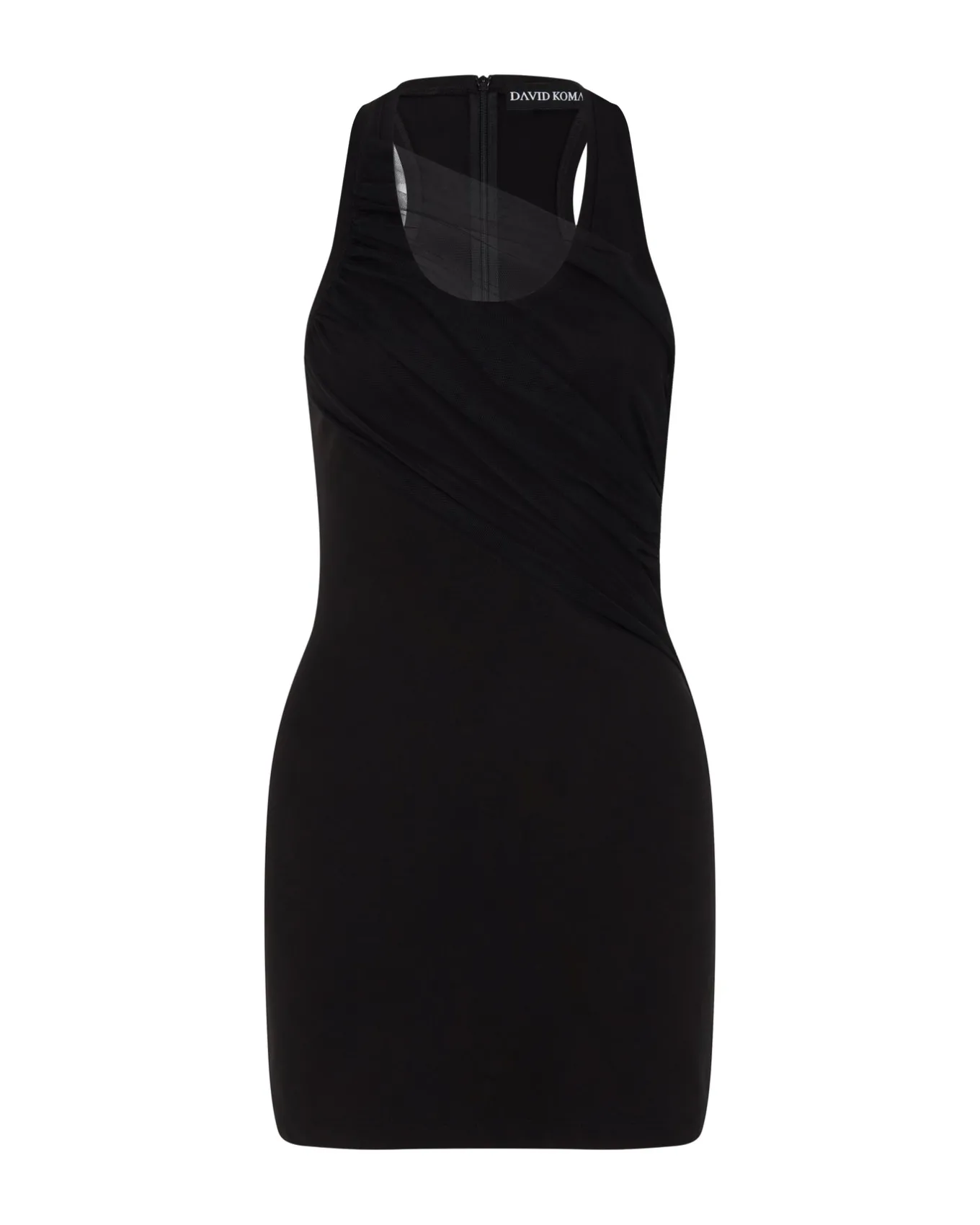 GATHERED TULLE TANK MINI DRESS