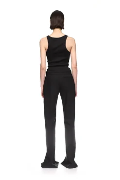 GATHERED TULLE TANK TOP IN BLACK