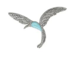 HUMMINGBIRD EMBROIDERY MEDIUM BROOCH