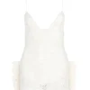 LACE AND RUFFLE TULLE MINI DRESS